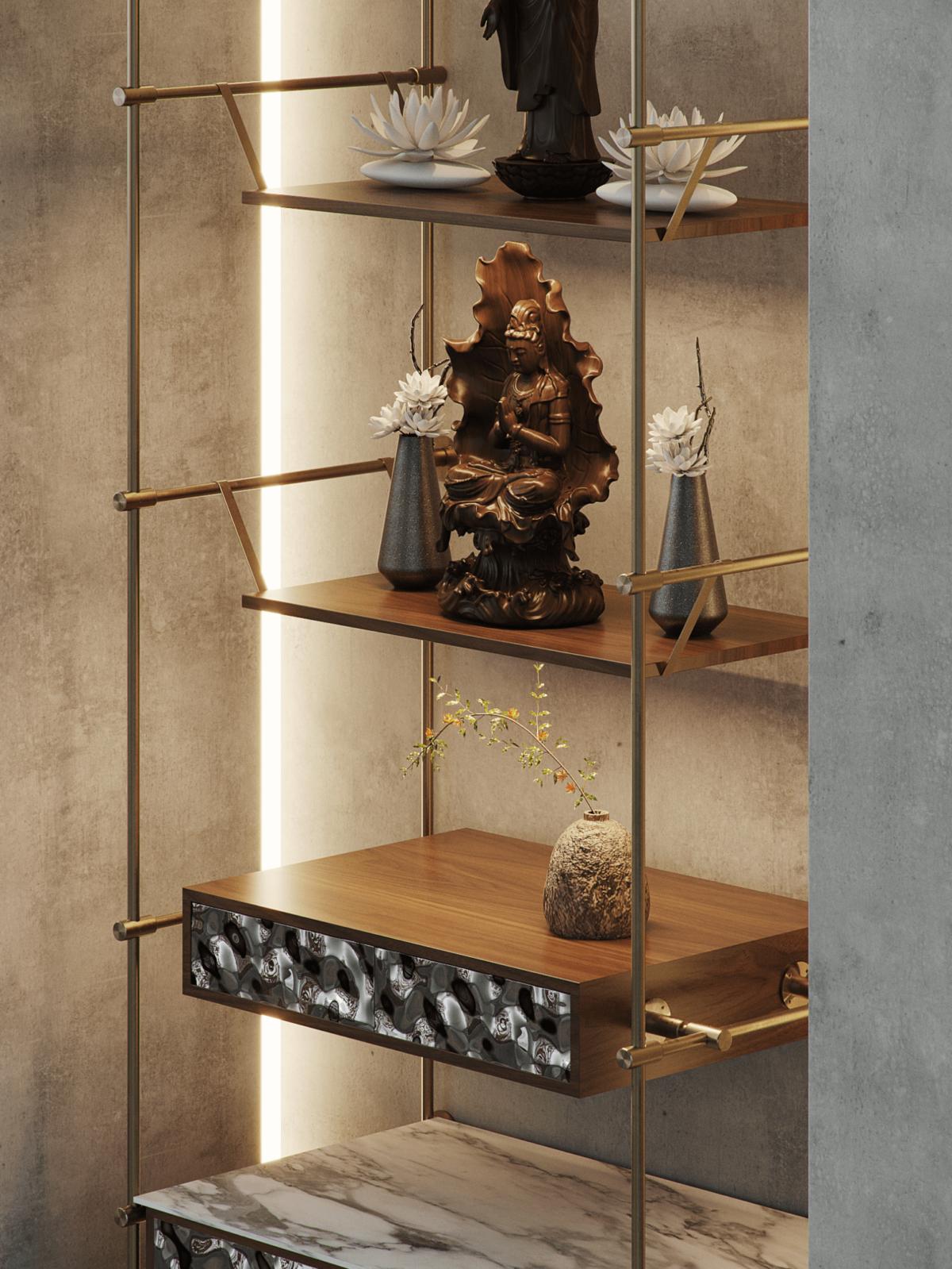 KỆ GIA TIÊN 01 - Metalix Interior